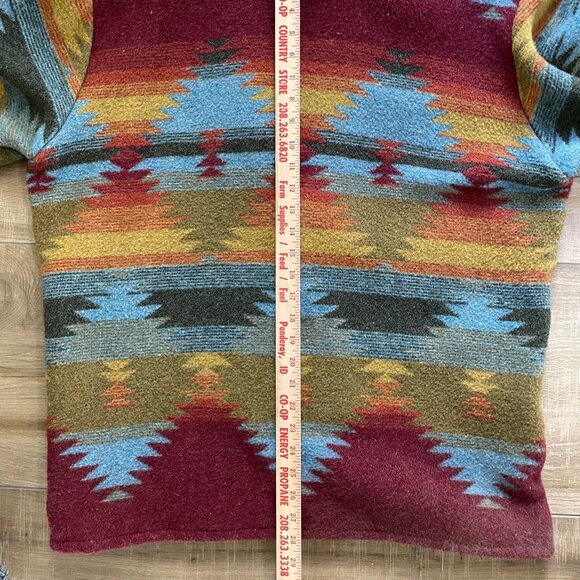Double D Ranch Jacket Womens Large Oversize Vintage 90s Aztec Western Car Coat - Picture 12 of 16